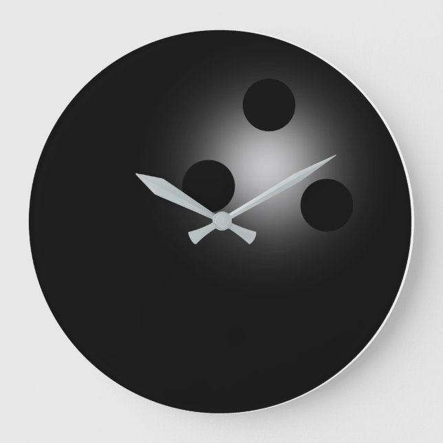 Numberless Black Bowling Ball Wall Clock (Front)