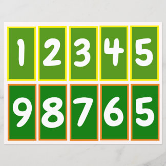 Numbers 1 to 9 to Practice Pairs of Tens (Green)