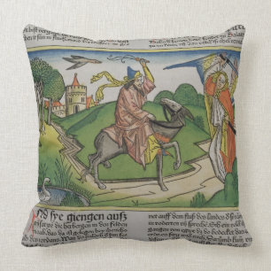 Numbers 22 20-35 Balaam's talking ass, from the 'N Throw Pillow