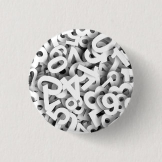 NUMBERS 3   1 INCH ROUND BUTTON