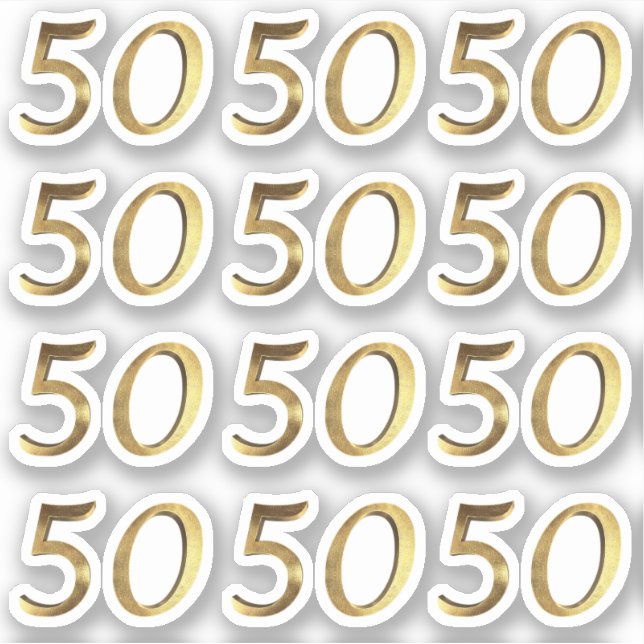 Numbers 50 Faux Gold 50th Anniversary (Front)