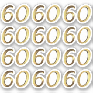 Numbers 60 Faux Gold 60th Anniversary