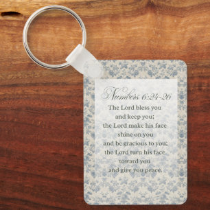 Numbers 6:24-26 Bible Verse Art Keychain