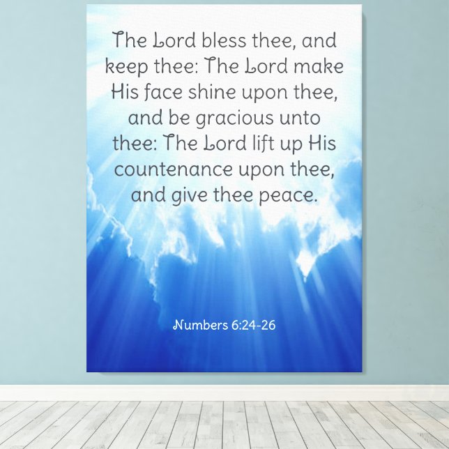 Numbers 6:24-26  canvas print (Insitu(Wood Floor))