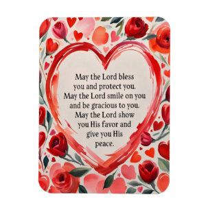 Numbers 6:24-26 Hearts and Flowers Flexible Magnet