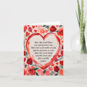 Numbers 6:24-26 Hearts and Flowers Note ard Thank You Card