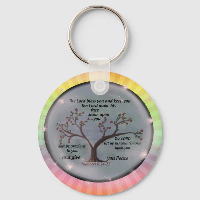Numbers 6:24-26 Lord Bless You and Keep You Peace Keychain (Front)