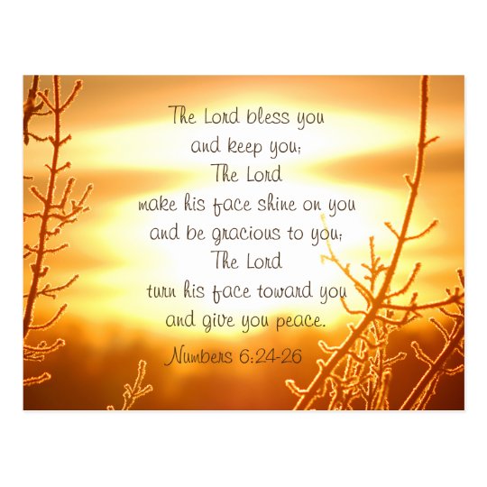 Numbers 6 24-26 Lord's Blessing Bible Verse Postcard 