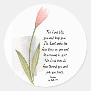 Numbers 6:24-26 The Lord Bless You and Keep You Classic Round Sticker