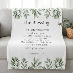 Numbers 6:24-26 The Lord Bless You and Keep You Fleece Blanket