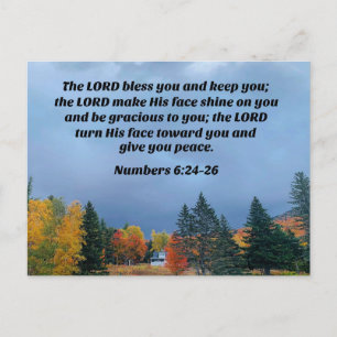 Numbers 6:24,26 The LORD bless you and keep you Postcard