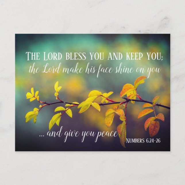 Numbers 6:24-26 The Lord Bless You and Keep You Postcard (Front)