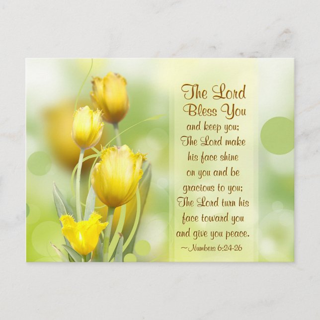 Numbers 6 24-26 The Lord bless you and keep you Postcard (Front)
