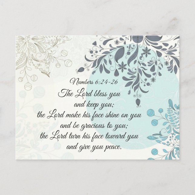 Numbers 6 24-26 The Lord bless you and keep you Postcard (Front)