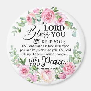 Numbers 6:24-26 The Lord Bless you Bible Rose Magnet