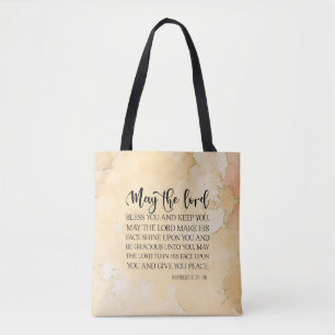 Numbers 6:24-26 The Lord Bless You Bible Verse Tote Bag