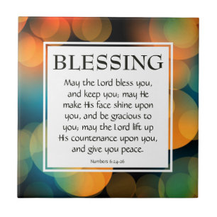 Numbers 6:24-26 THE LORD BLESS YOU Christian Tile