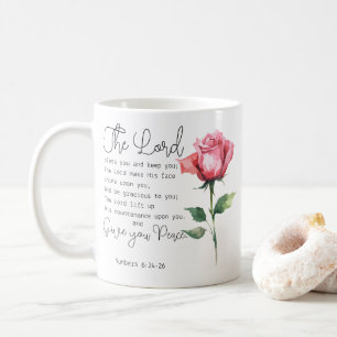 Numbers 6:24-26 The Lord Bless you Flower Rose Coffee Mug