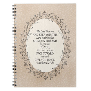 Numbers 6:24–26 The Lord Bless You Neutral Vintage Notebook
