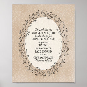 Numbers 6:24–26 The Lord Bless You Neutral Vintage Poster