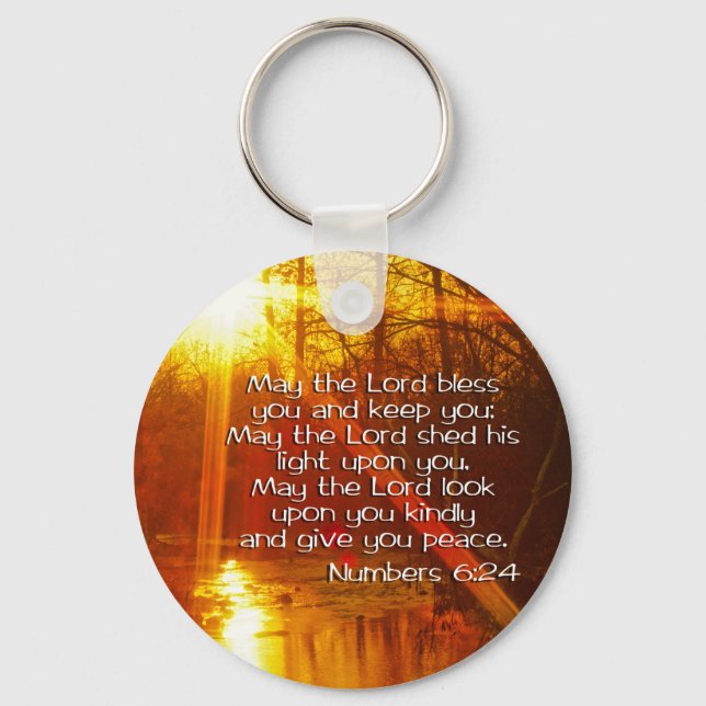 NUMBERS 6:24 BIBLE VERSE - MAY THE LORD BLESS YOU KEYCHAIN (Front)