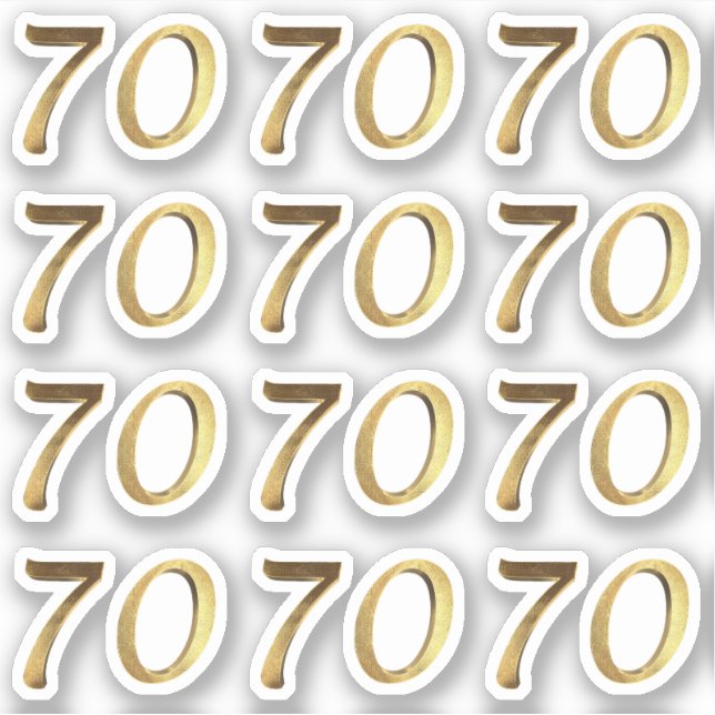 Numbers 70 Faux Gold 70th Anniversary (Front)