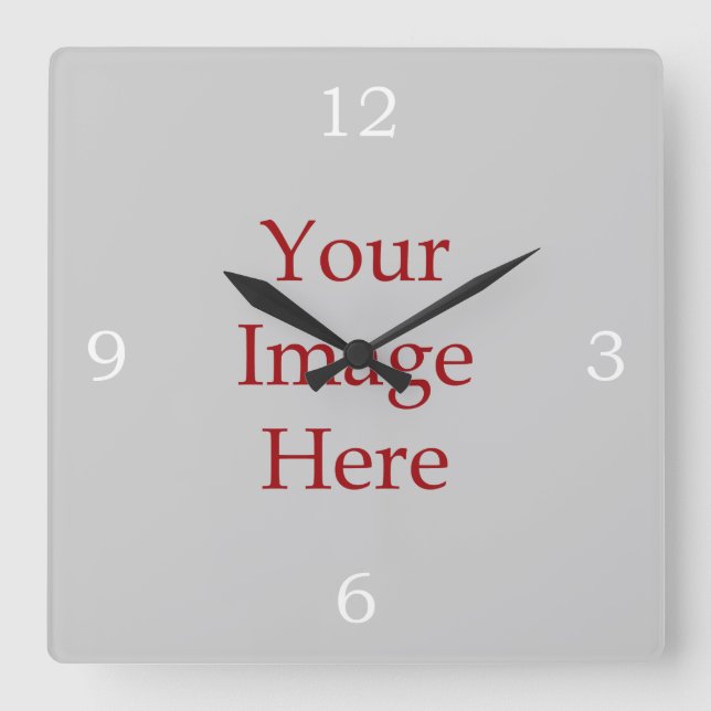 Numbers Create Your Own Square Wall Clock (Front)