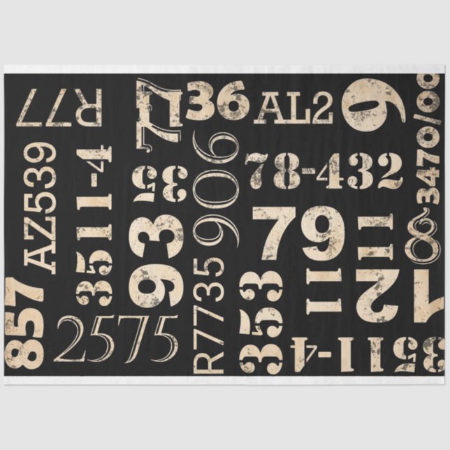 Numbers Furniture Decoupage Paper (Front)