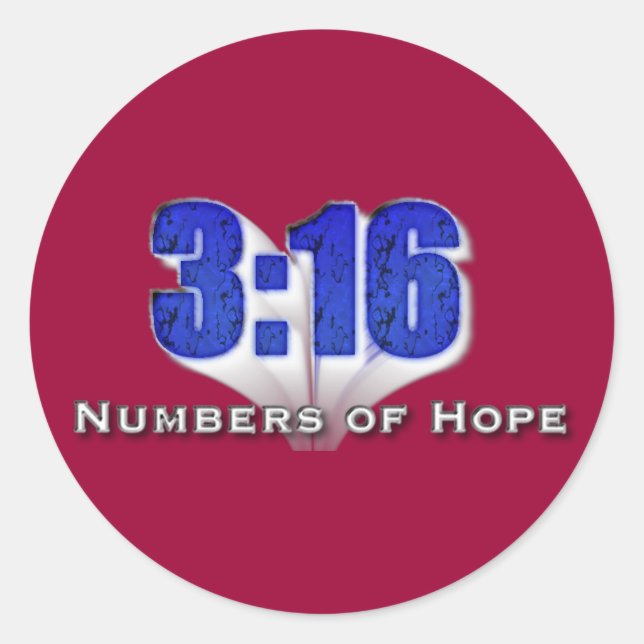 Numbers of Hope 3:16 Classic Round Sticker (Front)