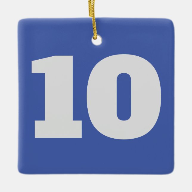 Numbers on Hanging Thing, Ceramic Ornament (Front)