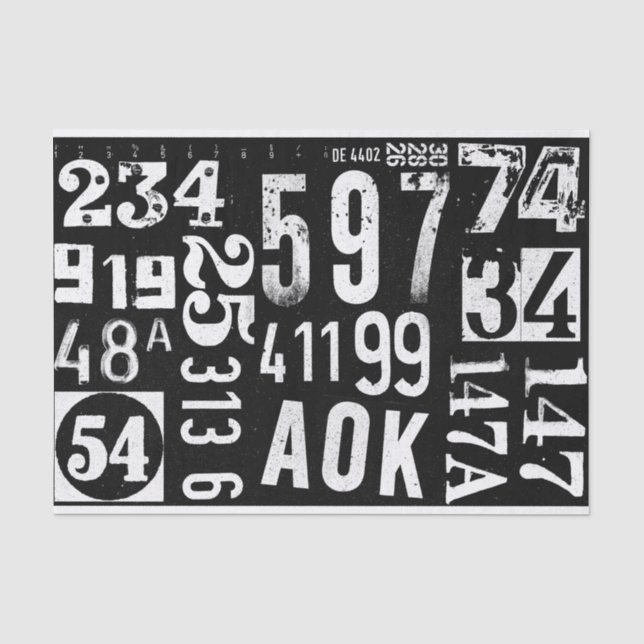 Numbers paper for furniture decoupage and collage  (Front)