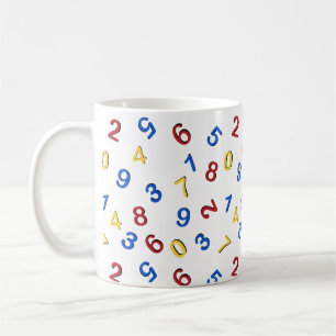 Numbers Red Yellow Blue One to Nine Coffee Mug
