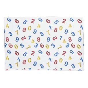Numbers Red Yellow Blue One to Nine Pillowcase