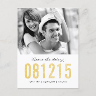 NUMBERS Save The Date Postcard