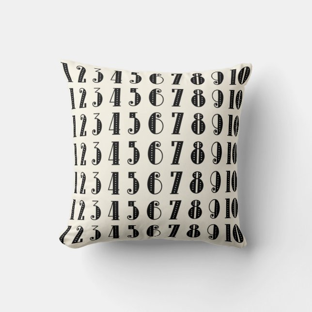 Numbers Throw Pillow (Square) (Front)