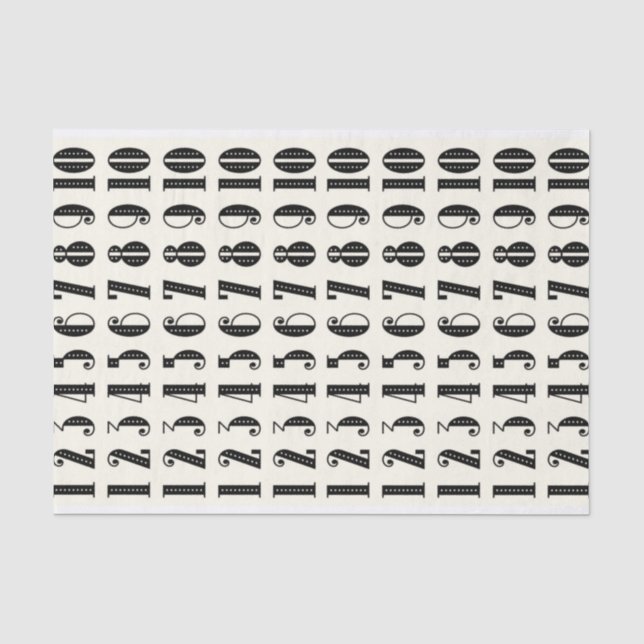Numbers Typography Tissue Paper (Front)