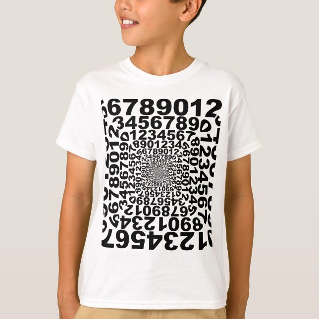Numbers Vortex, counting whirlpool, math T-Shirt (Front)