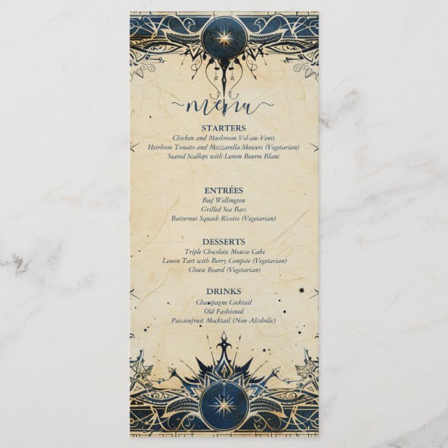 Numenorean Royal Wedding Menu (Front)
