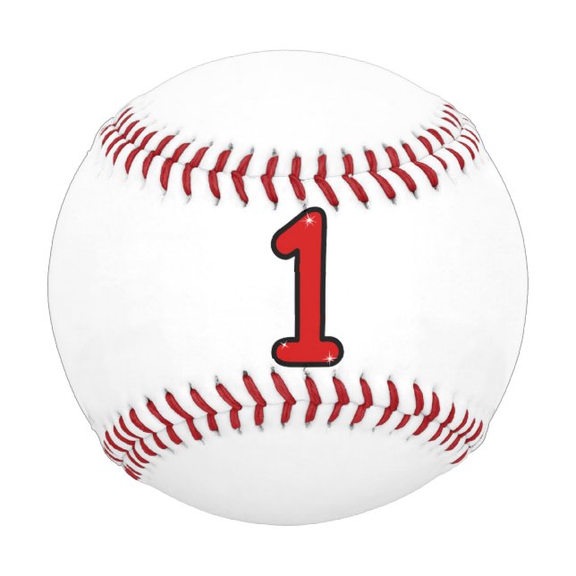 Numeral 1, one, 1 year, number 1, number one baseball (Front)