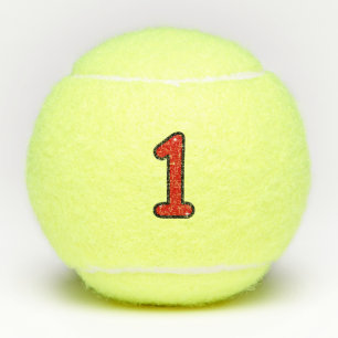 Numeral 1, one, 1 year, number 1, number one tennis balls