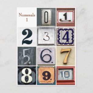 Numerals 1 postcard