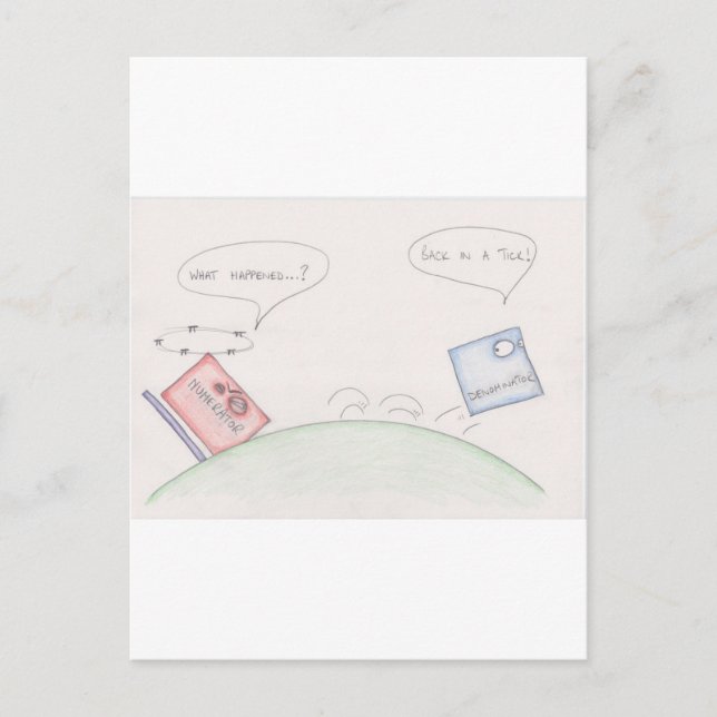 Numerator Vs Denominator Postcard (Front)