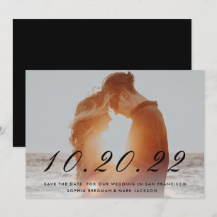 Numeric  Photo Wedding Save the Date Invitation