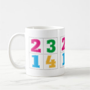 Numerical serie 1234 coffee mug