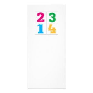 Numerical serie 1234 rack card