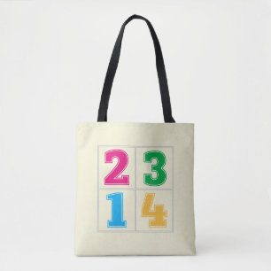 Numerical serie 1234 tote bag