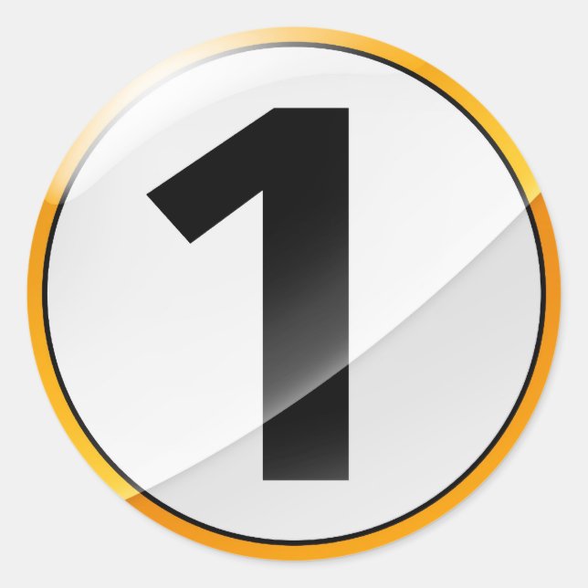 Numéro 1 autocollant en or (Devant)