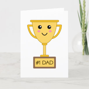 Numéro 1 Carte de Fête des pères papa mignonne Tro