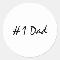 Numéro 1 Étiquette ronde classique tendance papa