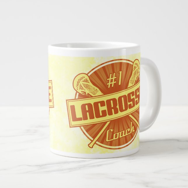 Numéro 1 Lacrosse Coach Jumbo Café Mug (Devant droit)